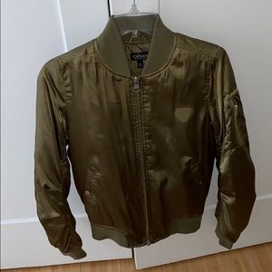Top shop green satin bomber jacket